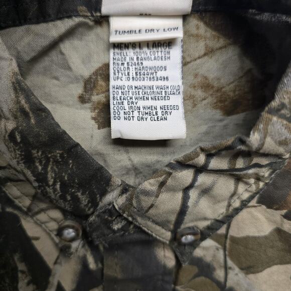 Woolrich Shirt Mens Large Camo Realtree Hardwoods Short Sleeve Outdoor Hunting - Picture 7 of 10
